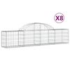 vidaXL Gabionen mit Hochbogen 8 Stk. 200x30x40/60 cm Verzinktes Eisen