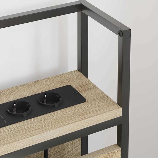 vidaXL Stauraum-Kopfteil mit Regal Sonoma-Eiche 160 cm Holzwerkstoff