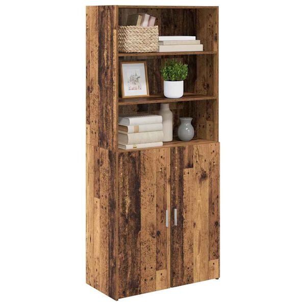 vidaXL Highboard Altholz 80 x 42,5 x 185 cm Holzwerkstoff