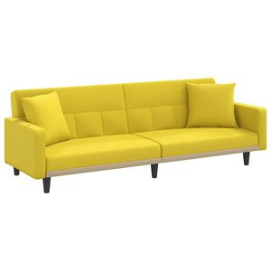 vidaXL Schlafsofa mit Kissen Hellgelb Stoff