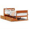 vidaXL Massivholzbett ohne Matratze Wachsbraun 100x200 Kiefernholz