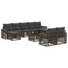 vidaXL Gartensofa-set 10 pcs Grau und Dunkelgrau Poly-Rattan