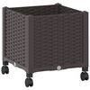 vidaXL Gartenpflanzer mit R&auml;dern Braun 40 x 40 x 48 cm PP