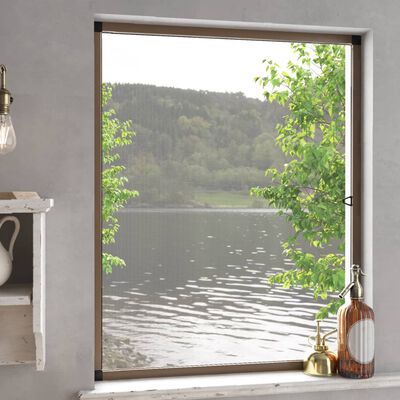 vidaXL Insektenschutz für Fenster Braun 80x100 cm