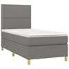 vidaXL Boxspringbett mit Matratze & LED Dunkelgrau 100x200 cm Stoff