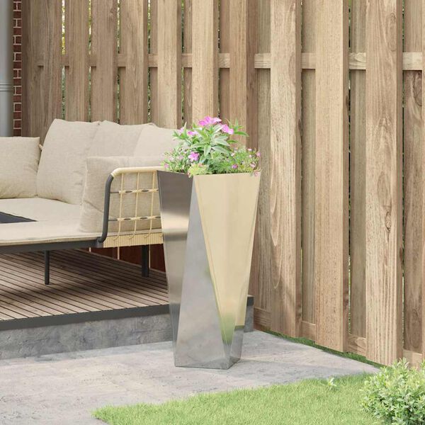 vidaXL Pflanzk&uuml;bel Silber 30 x 30 x 75 cm Verzinkter Stahl