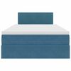 vidaXL Bett mit Stauraum und LED mit Matratze Blau 120 x 190 cm Samt