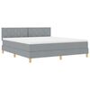 vidaXL Boxspringbett mit Matratze Hellgrau 180 x 200 cm Stoff