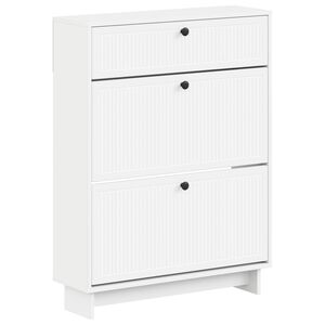 vidaXL Schuhschrank EDE 78 x 24 x 103 cm Holzwerkstoff Wei&szlig;