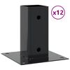 vidaXL Pfostentr&auml;ger Quadrat 12 Stk. 61x61mm Pulverbeschichteter Stahl