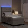 vidaXL LED Boxspringbett mit Matratze Taupe 100 x 200 cm Stoff