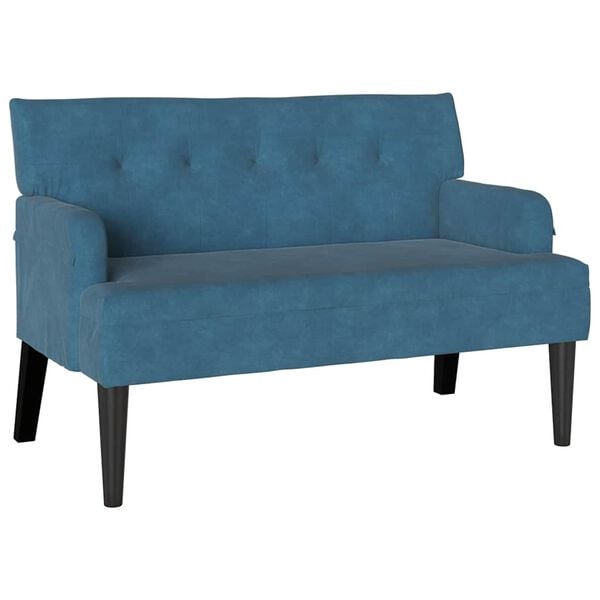 vidaXL Chesterfield Bank Blau 112 x 65,5 x 75 cm Samt