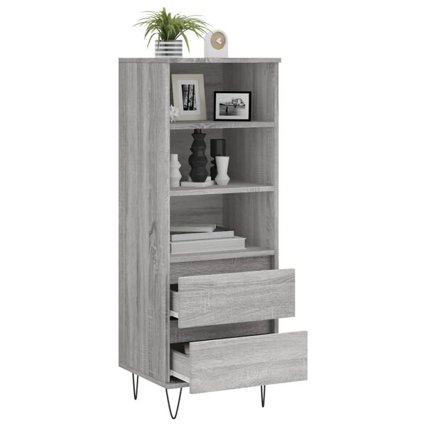 vidaXL Highboard Grau Sonoma 40x36x110 cm Holzwerkstoff