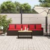 vidaXL Gartensofa 5-Sitzer mit Kissen Braun Poly Rattan