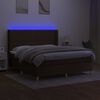 vidaXL Boxspringbett mit Matratze & LED Dunkelbraun 160x200 cm Stoff