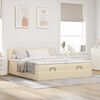 vidaXL Ottoman-Bett mit Matratzen & LEDs Creme 200x200 cm Stoff