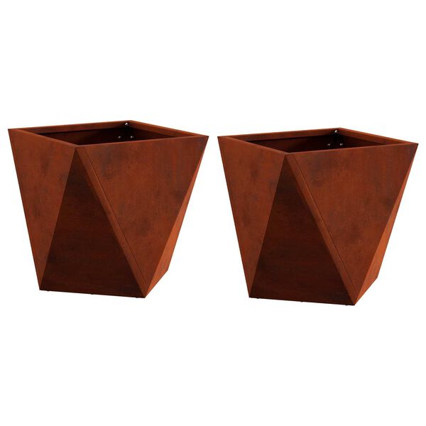 vidaXL Pflanzk&uuml;bel 2 pcs Rostig 30 x 30 x 30 cm Wetterfeststahl