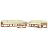 vidaXL Outdoor-Sofagarnitur mit Kissen 9 pcs Natur und Creme