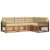 vidaXL Outdoor-Sofagarnitur mit Kissen 4 pcs Natur und Beige