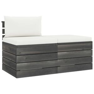 vidaXL 2-tlg. Garten-Sofagarnitur aus Paletten mit Kissen Kiefernholz