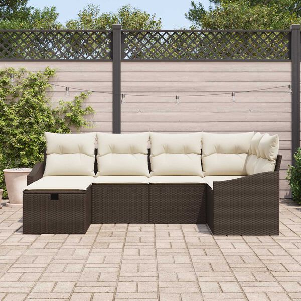 vidaXL Sofa Set mit Kissen 6 pcs Poly-Rattan