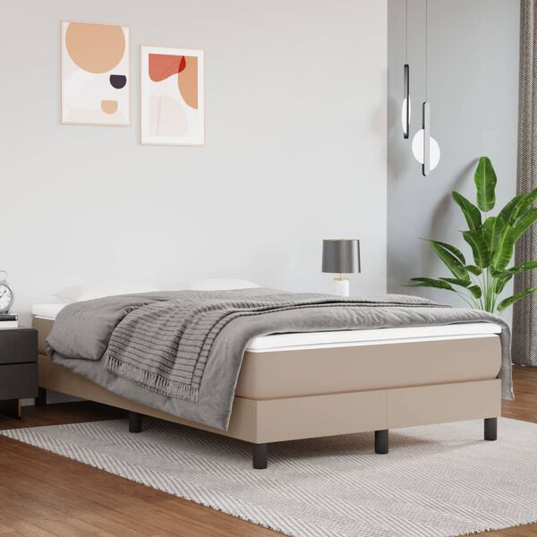 vidaXL Boxspringbettgestell Cappuccino-Braun 120x200 cm Kunstleder