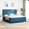 vidaXL Boxspringbett mit Matratze Dunkelblau 200 x 180 cm Polyester