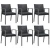 vidaXL Gartenst&uuml;hle mit Kissen 6 Stk. Schwarz 56,5x57x83cm Poly Rattan