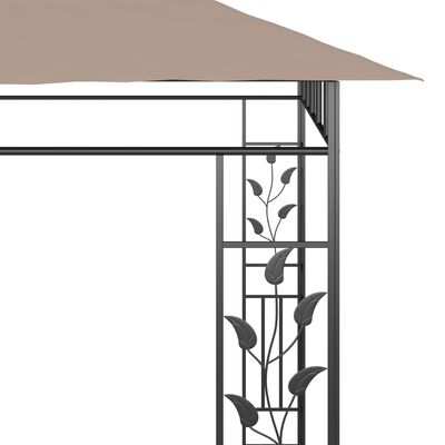 vidaXL Pavillon mit Moskitonetz 6x3x2,73 m Taupe 180 g/m²