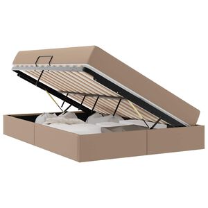 vidaXL Aufbewahrungsbett mit Matratze 2 stk. Cappuccino Leder