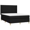 vidaXL Boxspringbett mit Matratze & LED Schwarz 140x190 cm Stoff