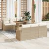 vidaXL Garten-Sofa-Set mit Speicher 7 pcs Beige Poly Rattan