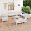 vidaXL 12-tlg. Garten-Lounge-Set Massivholz Kiefer Wei&szlig;