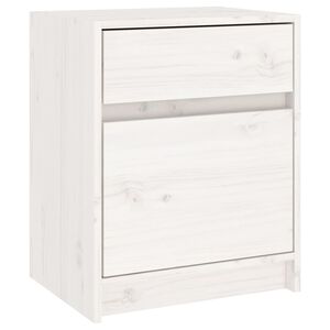 vidaXL Nachtschrank Wei&szlig; 40x31x50 cm Massivholz Kiefer