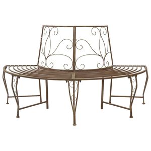 vidaXL Baumbank 4-Sitzanzahl 160 x 80 x 89 cm Stahl Antikbraun