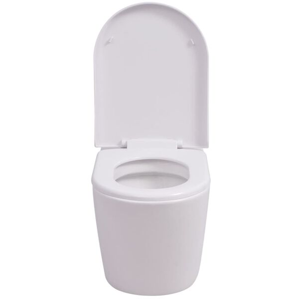vidaXL Wandmontierte Toilette Keramik Wei&szlig;