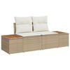 vidaXL Garten-Sofa-Set mit Speicher 9 pcs Beige Poly Rattan