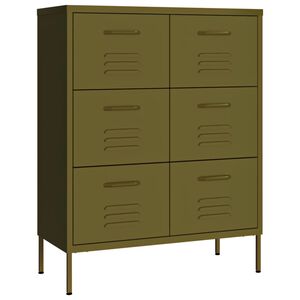 vidaXL Schubladenschrank Olivgr&uuml;n 80x35x101,5 cm Stahl