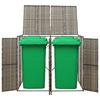 vidaXL Mülltonnenbox für 2 Tonnen Grau 140x80x117 cm Poly Rattan