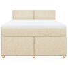 vidaXL Boxspringbett mit Matratze Creme 140x190 cm Stoff