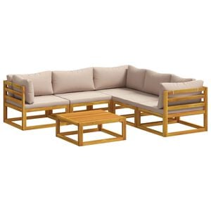 vidaXL Sofa-Set 6 stk. Natur Massivholz Akazie