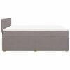 vidaXL Boxspringbett mit Matratze Taupe 140x200 cm Stoff