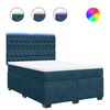 vidaXL Boxspringbett mit Matratze Blau 140x200 cm Samt