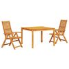 vidaXL Garten Essgruppe 3 stk. Braun Massivholz Akazie