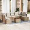 vidaXL Gartensofa-set mit Kissen 8 pcs Beige Poly-Rattan
