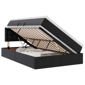 vidaXL Bett mit Stauraum und LED Schwarz 120 x 200 cm Kunstleder
