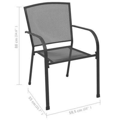 vidaXL Gartenstühle 4 Stk. Mesh-Design Anthrazit Stahl