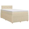 vidaXL Boxspringbett mit Matratze Creme 120 x 200 cm Stoff