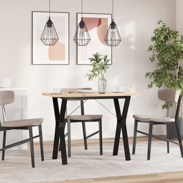 vidaXL Esstisch Y-Gestell 100x50x75,5 cm Massivholz Kiefer & Stahl