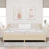 vidaXL Boxspringbett mit Matratze Creme 200 x 200 cm Stoff